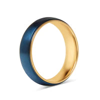 Blue & Gold Stainless Steel Ring