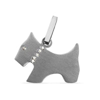 Stainless Steel with CZ Dog Pendant