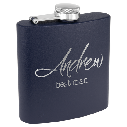 6 oz. Laserable Stainless Steel Flask