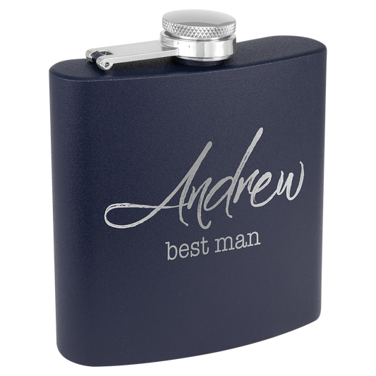 6 oz. Laserable Stainless Steel Flask