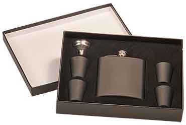 6 oz. Engravable Flask Set