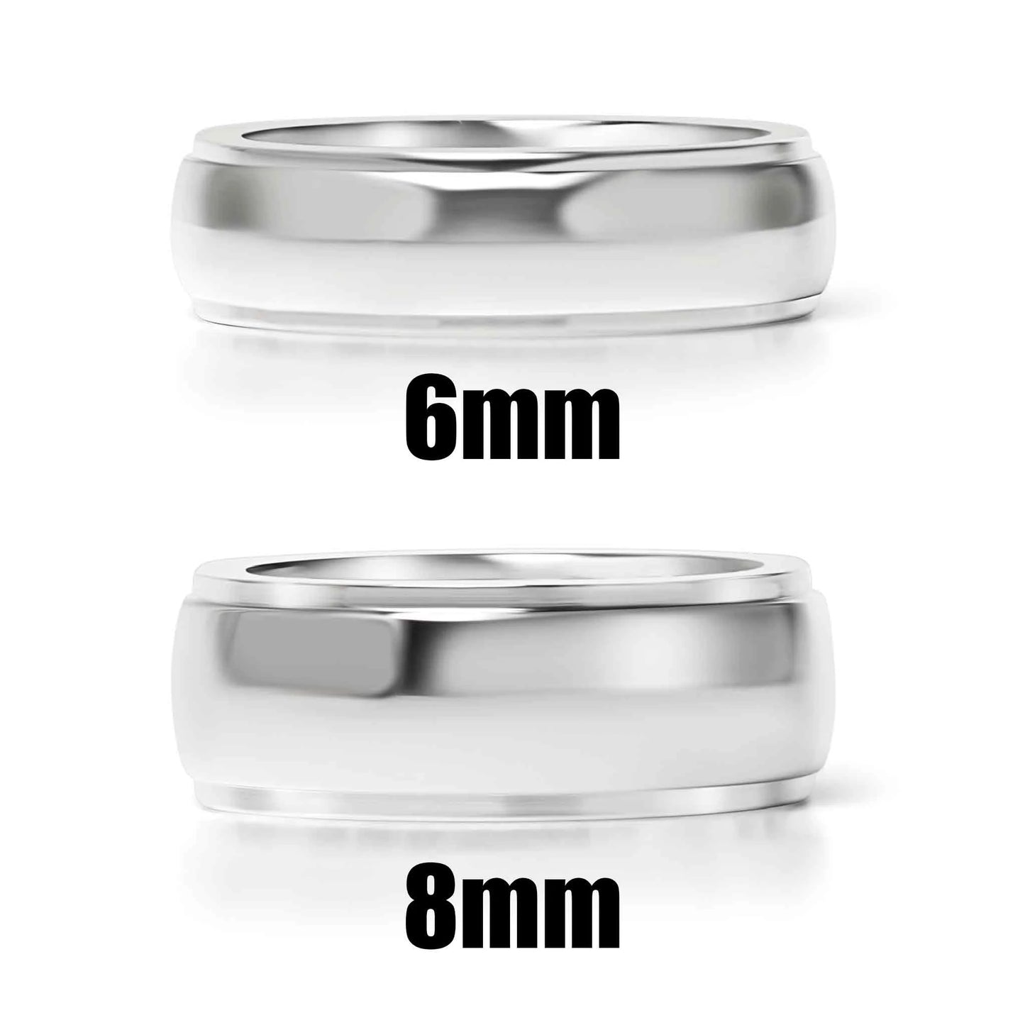 High Polish Stainless Steel Rings with Beveled edge