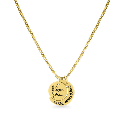 Gold I Love you to the moon and back Necklace