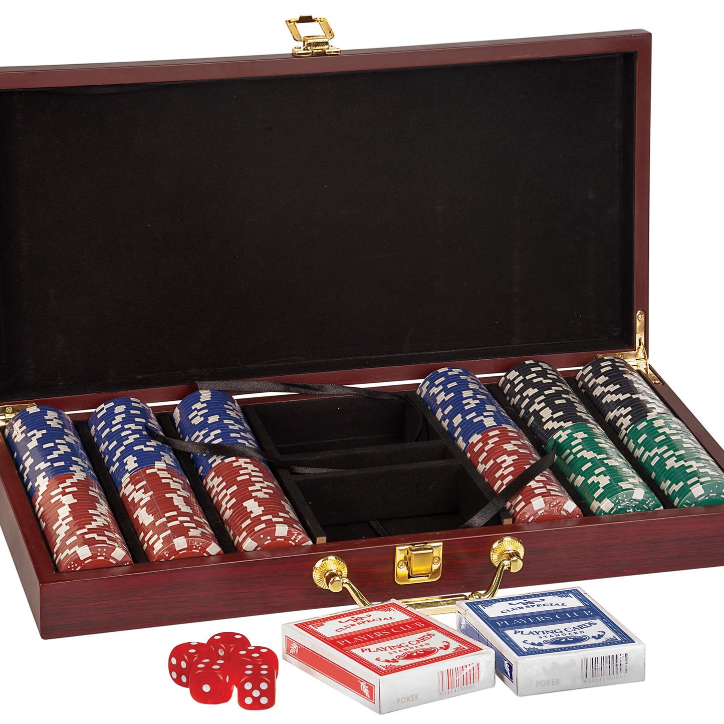 Rosewood Finish 300 Chip Poker Set