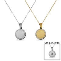 Round Blank Pendant with CZ Circumference