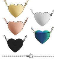 Stainless Blank Heart Necklace